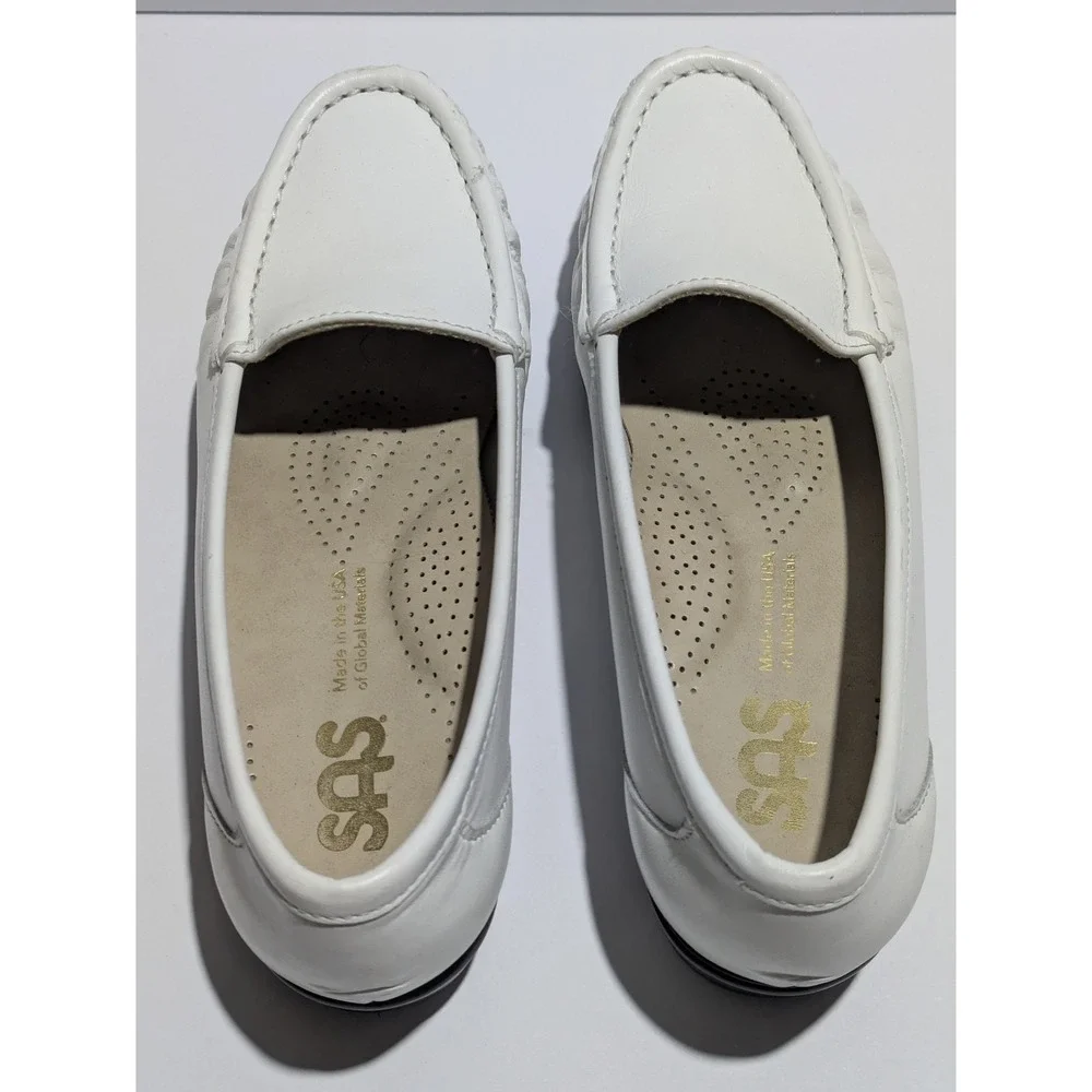 SAS Tripad‎ Comfort Loafers Womens 5.5 M White Leather Slip On Shoes